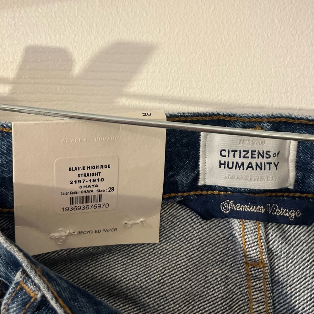 Citizens of Humanity Blaine High Rise Straight Jeans - Classic Blue